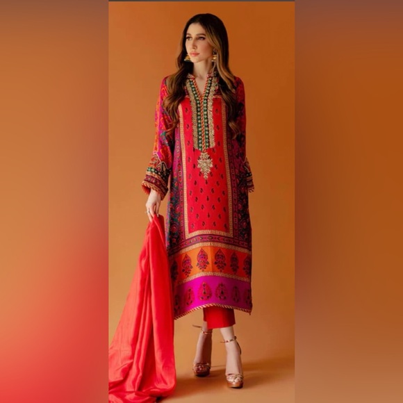 Sammy K Other - NEW SAMMY K PAKISTANI THREE PIECE SUIT SIZE L KHAADI, SANIA MASKATIYA